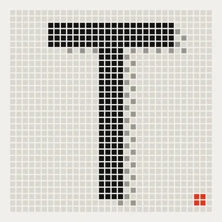 Pixel cover art: a black dot-matrix letter T on paper